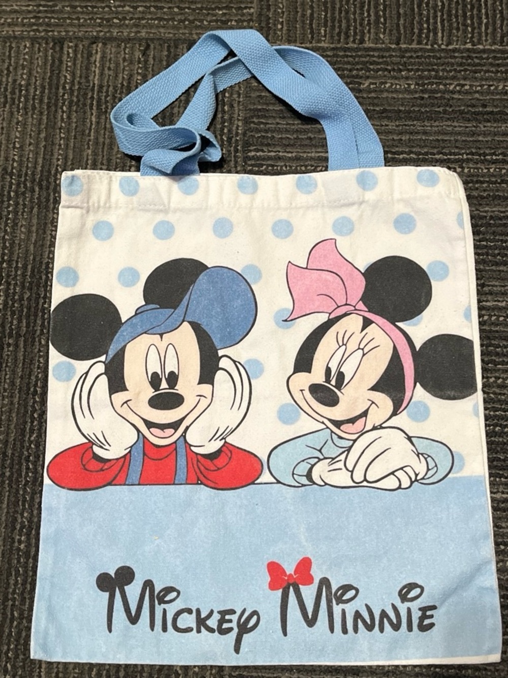 Disney Mickey & Minnie Tote Bag in Light Blue, Pink, Red